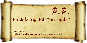 Patkány Pénelopé névjegykártya